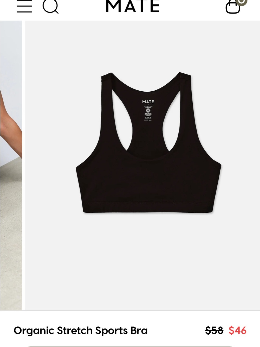 MATE the Label Black Racerback Sports Bra
